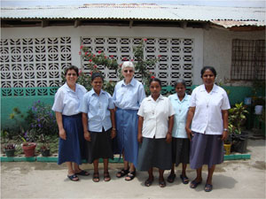 The small community in Haiti together with Sr Dorothy, Superior General and Sr Ofelia while on their visit there