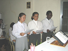 The Novices pronouncing their first vows
