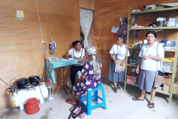 The Sisters give valuable help to the poor people who call at their dispensary daily